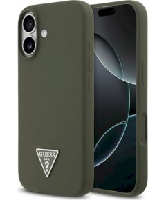 Case Guess Silicone Triangle Logo MagSafe Защитный чехол для iPhone 17 / хаки Чехлы - альтернативные