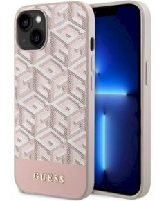 Guess GUHMP14MHGCFSEP GCube Stripes MagSafe Защитный чехол для iPhone 14 Plus/15 Plus 6.7" / розовый Чехлы - альтернативные