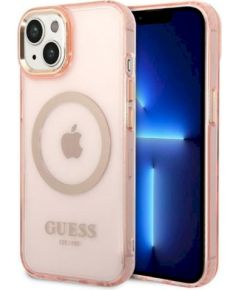 Guess GUHMP14MHTCMP Hardcase Gold Outline Translucent MagS Защитный чехол для iPhone 14 Plus/15 Plus 6.7" / розовый Чехлы - альтернативные