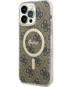 Guess GUHMP15XH4STW Hardcase IML 4G MagSafe Защитный чехол для iPhone 15 Pro Max 6.7" / коричневый Чехлы - альтернативные