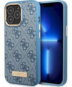 Guess GUHMP14LU4GPRB Hardcase 4G Logo Plate MagSafe Защитный чехол для iPhone 14 Pro 6.1" / синий Чехлы - альтернативные