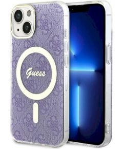 Guess GUHMP14SH4STU Hardcase 4G MagSafe Защитный чехол для iPhone 14 / 15 / 13 6.1" / фиолетовый Чехлы - альтернативные