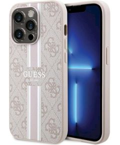 Guess GUHMP15LP4RPSP Hardcase 4G Printed Stripes MagSafe Защитный чехол для iPhone 15 Pro 6.1" / розовый Чехлы - альтернативные
