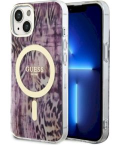 Guess GUHMP14SHLEOPWP Leopard MagSafe Защитный чехол для iPhone 14 / 15 / 13 6.1" / розовый Чехлы - альтернативные