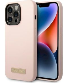 Guess GUHMP14LSBPLP Hardcase Silicone Logo Plate MagSafe Защитный чехол для iPhone 14 Pro 6,1" / розовый Чехлы - альтернативные