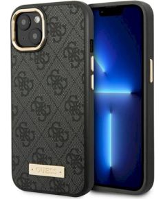 Guess GUHMP14MU4GPRK Hardcase 4G Logo Plate MagSafe Защитный чехол для iPhone 14 Plus/15 Plus 6.7" / чёрный Чехлы - альтернативные
