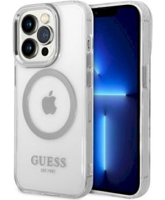 Guess GUHMP14LHTRMS Metal Outline Magsafe Hardcase Защитный чехол для iPhone 14 Pro 6,1" / серебристый Чехлы - альтернативные