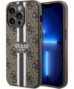 Guess GUHMP14LP4RPSW Hardcase 4G Printed Stripes MagSafe Защитный чехол для iPhone 14 Pro 6.1" / коричневый Чехлы - альтернативные