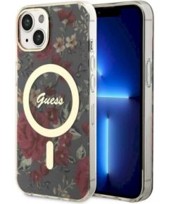 Guess GUHMP14SHCFWSA Hardcase Flower MagSafe Защитный чехол для iPhone 14 / 15 / 13 6.1" / хаки Чехлы - альтернативные