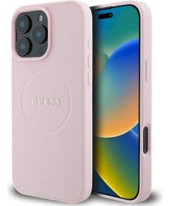 Guess GUHMP15XPGHSMMP Grained Ring MagSafe Защитный чехол для iPhone 15 Pro Max 6.7" / розовый Чехлы - альтернативные