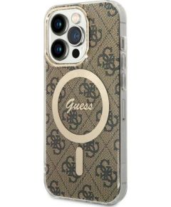 Guess GUHMP15LH4STW Hardcase IML 4G MagSafe Защитный чехол для iPhone 15 Pro 6.1" / коричневый Чехлы - альтернативные