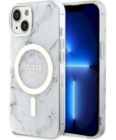 Guess GUHMP14SPCUMAH Marble MagSafe Hardcase Защитный чехол для iPhone 14 / 15 / 13 6.1" / белый Чехлы - альтернативные