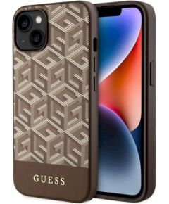 Guess GUHMP14MHGCFSEW GCube Stripes MagSafe Защитный чехол для iPhone 14 Plus / 15 Plus 6.7" / коричневый Чехлы - альтернативные