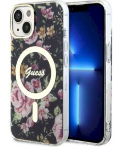 Guess GUHMP14SHCFWSK Hardcase Flower MagSafe Защитный чехол для iPhone 14 / 15 / 13 6.1" / чёрный Чехлы - альтернативные