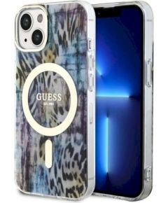 Guess GUHMP14SHLEOPWB Leopard MagSafe Защитный чехол для iPhone 14 / 15 / 13 6.1" / синий Чехлы - альтернативные
