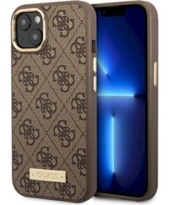 Guess GUHMP14MU4GPRW Hardcase 4G Logo Plate MagSafe Защитный чехол для iPhone 14 Plus / 15 Plus 6.7" / коричневый Чехлы - альтернативные