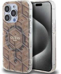 Guess GUHMP15LHGCUSTGW Hardcase IML GCube MagSafe Защитный чехол для iPhone 15 Pro 6.1" / коричневый Чехлы - альтернативные