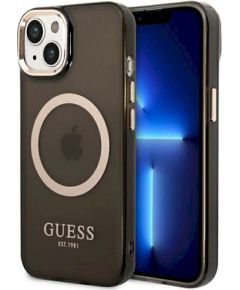 Guess GUHMP14MHTCMK Hardcase Gold Outline Translucent Mag Защитный чехол для iPhone 14 Plus / 15 Plus 6.7" / чёрный Чехлы - альтернативные