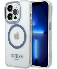 Guess GUHMP14LHTRMB Metal Outline Magsafe Hard Case Защитный чехол для iPhone 14 Pro 6,1" / синий Чехлы - альтернативные