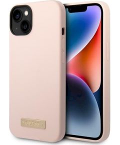 Guess GUHMP14MSBPLP Hardcase Silicone Logo Plate MagSafe Защитный чехол для iPhone 14 Plus/15 Plus 6.7" / розовый Чехлы - альтернативные