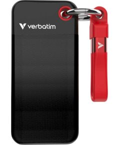 Verbatim Pocket SSD Внешний Накопитель 256GB USB-C 3.2 gen.2 / чёрный-красный Внешние жесткие диски