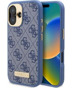 Guess GUHMP16SU4GPRB Hardcase 4G Logo Plate MagSafe Защитный чехол для iPhone 16 6.1" / синий Чехлы - альтернативные