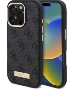 Guess GUHMP16LU4GPRK Hardcase 4G Logo Plate MagSafe Защитный чехол для iPhone 16 Pro 6.3" / чёрный Чехлы - альтернативные