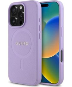 Guess GUHMP16LPSAHMCU Saffiano MagSafe Защитный чехол для iPhone 16 Pro 6.3" / фиолетовый Чехлы - альтернативные