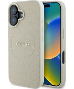 Guess GUHMP16SPGHSMME Hardcase Grained Ring MagSafe Защитный чехол для iPhone 16 6.1" / бежевый Чехлы - альтернативные