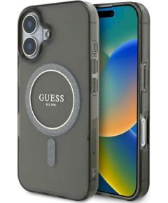Guess GUHMP16MHFGEREK Hardcase IML Glitter Circle MagSafe Защитный чехол для iPhone 16 Plus 6.7" / чёрный Чехлы - альтернативные