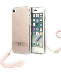 Guess GUOHCI8H4STP Hardcase 4G Print Strap Защитный чехол для iPhone SE 2022 / SE2020 / 7 / 8 / розовый Чехлы - альтернативные