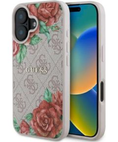 Guess GUHMP16SP4ROPEMCP Hardcase 4G Flowers Print MagSafe Защитный чехол для iPhone 16 6.1" / розовый Чехлы - альтернативные