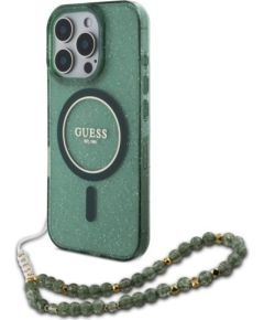 Guess GUHMP16XHGCRELSA Hardcase IML Glitter With Pearl Защитный чехол для iPhone 16 Pro Max 6.9" / зелёный Чехлы - альтернативные