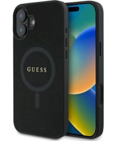 Guess GUHMP16SPSAHMCK Saffiano Classic Logo MagSafe Защитный чехол для iPhone 16 6.1" / чёрный Чехлы - альтернативные