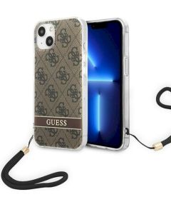 Guess GUOHCP14MH4STW Hardcase 4G Print Strap Защитный чехол для iPhone 14 Plus / 15 Plus 6.7" / коричневый Чехлы - альтернативные