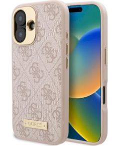 Guess GUHMP16SU4GPRP Hardcase 4G Logo Plate MagSafe Защитный чехол для iPhone 16 6.1" / розовый Чехлы - альтернативные