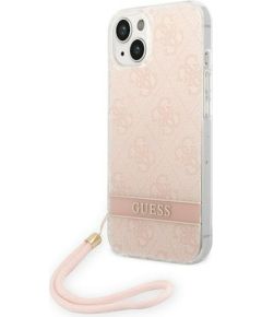 Guess GUOHCP14MH4STP Hardcase 4G Print Strap Защитный чехол для iPhone 14 Plus / 15 Plus 6.7" / розовый Чехлы - альтернативные