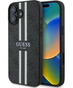 Guess GUHMP16SP4RPSK 4G Printed Stripes MagSafe Защитный чехол для iPhone 16 6.1" / чёрный Чехлы - альтернативные