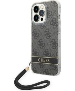 Guess GUOHCP14LH4STK Hardcase 4G Print Strap Защитный чехол для iPhone 14 Pro 6,1" / чёрный Чехлы - альтернативные