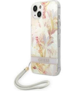Guess GUOHCP14MHFLSU Flower Strap Защитный чехол для iPhone 14 Plus / 15 Plus 6.7" / фиолетовый Чехлы - альтернативные