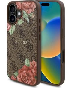 Guess GUHMP16SP4ROPEMCW Hardcase 4G Flowers Print MagSafe Защитный чехол для iPhone 16 6.1" / коричневый Чехлы - альтернативные