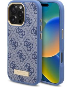 Guess GUHMP16XU4GPRB Hardcase 4G Logo Plate MagSafe Защитный чехол для iPhone 16 Pro Max 6.9" / синий Чехлы - альтернативные