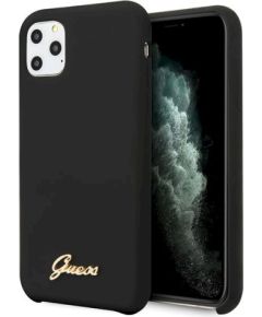 Guess GUHCN65LSLMGBK Silicone Vintage Gold Logo Защитный чехол для iPhone 11 Pro Max / чёрный Чехлы - альтернативные