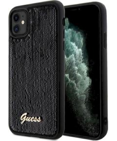 Guess GUHCN61PSFDGSK Sequin Script Metal Защитный чехол для iPhone 11 / Xr 6.1" / чёрный Чехлы - альтернативные