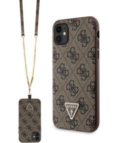 Guess GUHCN61P4TDSCPW Hardcase Crossbody 4G Metal Logo Защитный чехол для iPhone 11 / Xr 6.1" / коричневый Чехлы - альтернативные