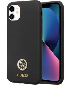 Guess GUHCN614DGPK Silicone Logo Strass 4G Защитный чехол для iPhone 11 / Xr 6.1" / чёрный Чехлы - альтернативные