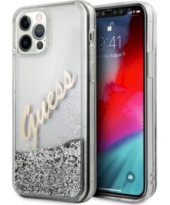 Guess GUHCP12LGLVSSI Glitter Vintage Script Hardcase Защитный чехол для iPhone 12 Pro Max 6,7" / серебристый Чехлы - альтернативные