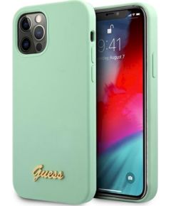 Guess GUHCP12LLSLMGGN Metal Logo Script Защитный чехол для iPhone 12 Pro Max 6,7" / зелёный Чехлы - альтернативные