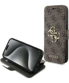 Guess GUBKP15L4GMGBR Book 4G Metal Logo Защитный чехол для iPhone 15 Pro 6.1" / коричневый Чехлы - альтернативные