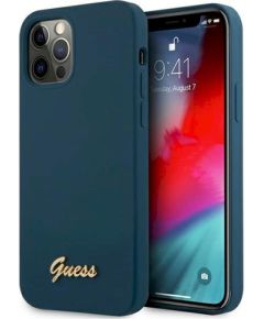 Guess GUHCP12LLSLMGBL Metal Logo Script Защитный чехол для iPhone 12 Pro Max 6,7" / синий Чехлы - альтернативные